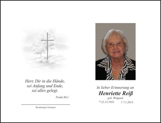 Frau Henriette Reiß
