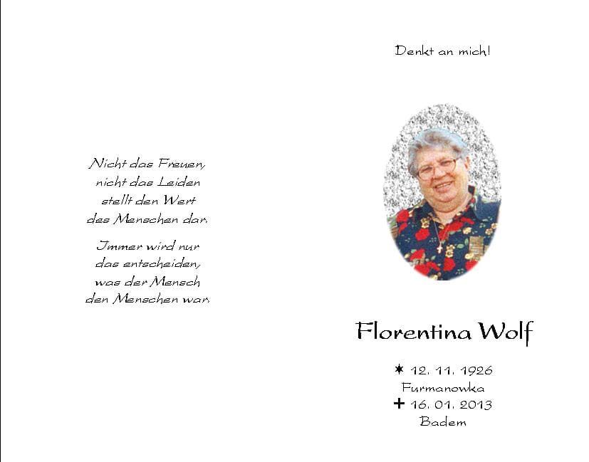 Frau Florentina Wolf