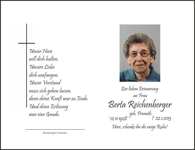 Frau Berta Reichenberger