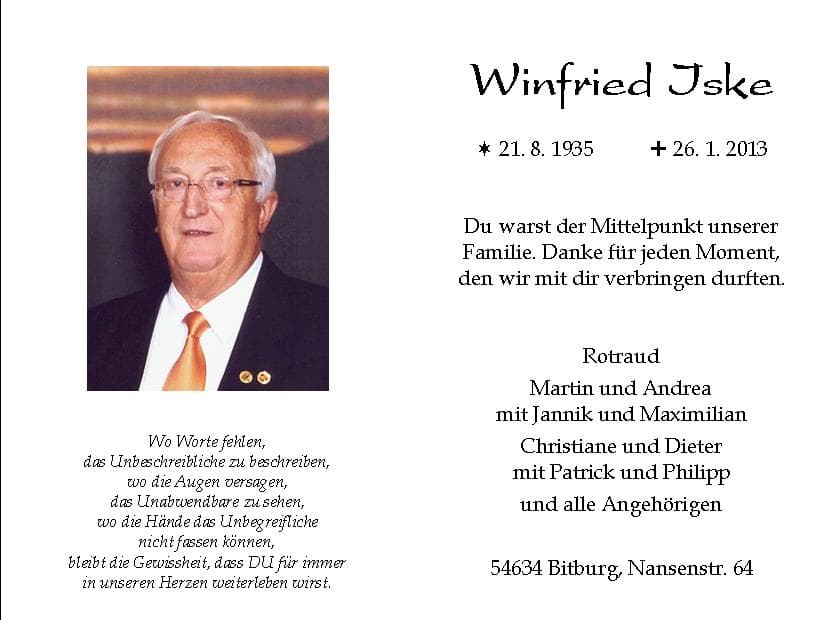 Herr Winfried Iske