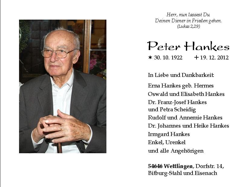 Herr Peter Hankes