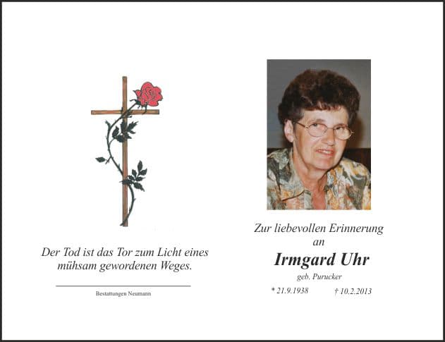 Frau Irmgard Uhr