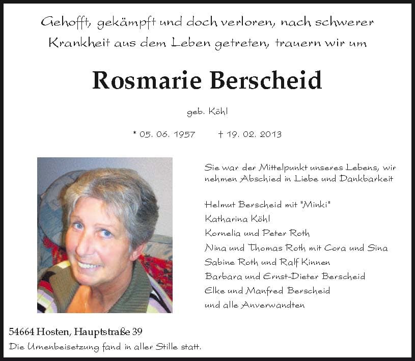 Frau Rosmarie Berscheid
