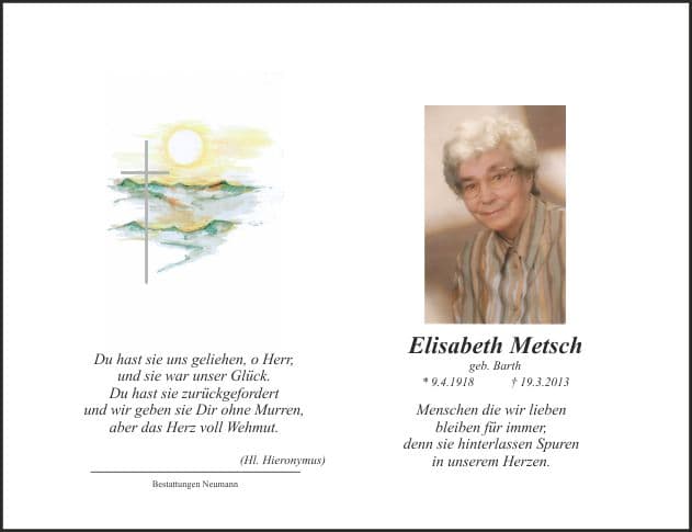 Frau Elisabeth Metsch
