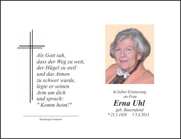 Frau Erna Uhl