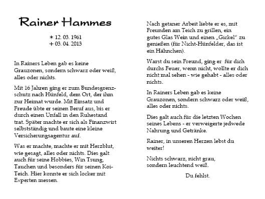 Herr Rainer Hammes