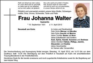 Frau Johanna Walter