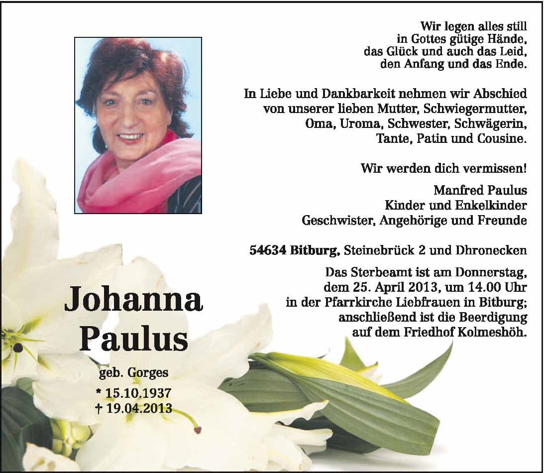 Frau Johanna Paulus
