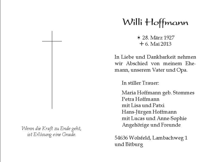 Herr Willi Hoffmann