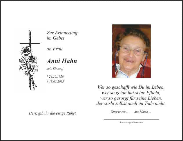 Frau Anni Hahn