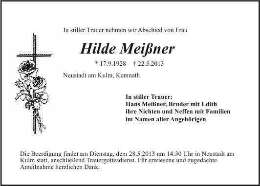 Frau Hilde Meißner