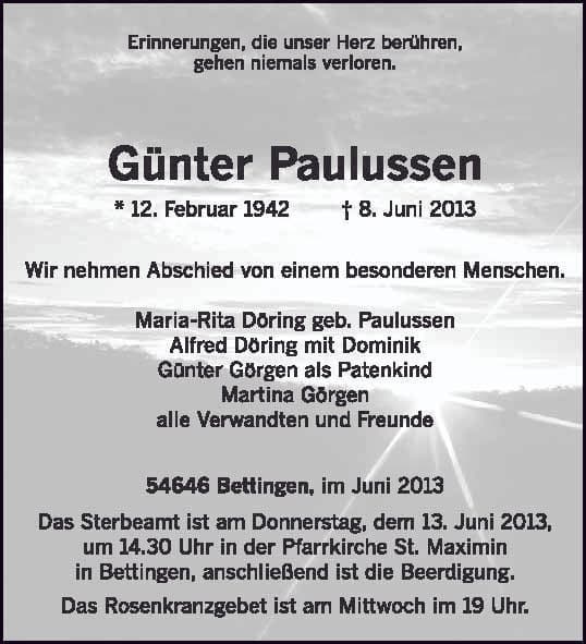 Herr Günter Paulussen