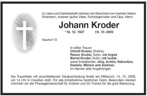 Herr Johann Kroder