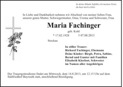 Frau Maria Fachinger