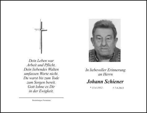 Herr Johann Schiener