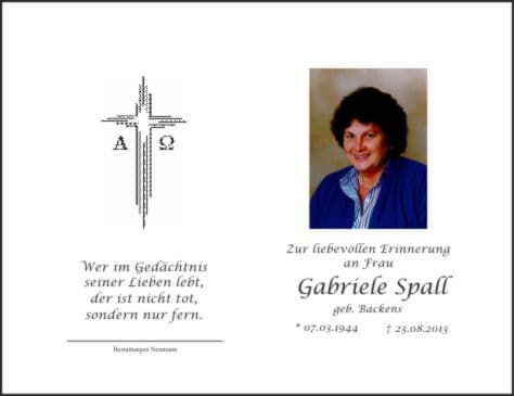 Frau Gabriele Spall