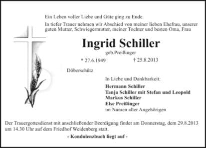 Frau Ingrid Schiller