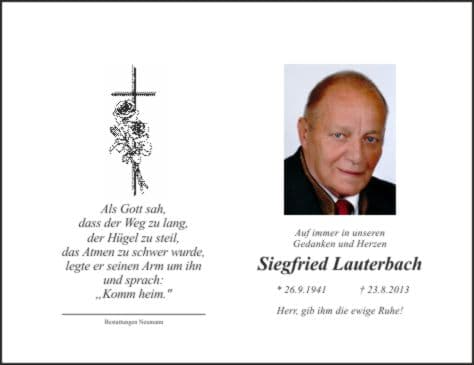 Herr Siegfried Lauterbach