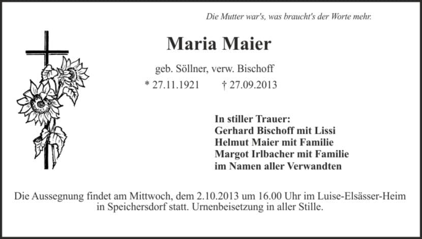 Frau Maria Maier