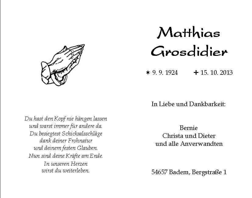 Herr Matthias Grosdidier