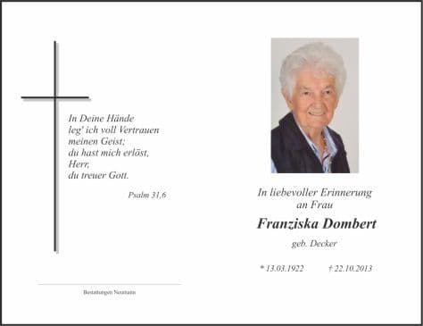 Frau Franziska Dombert