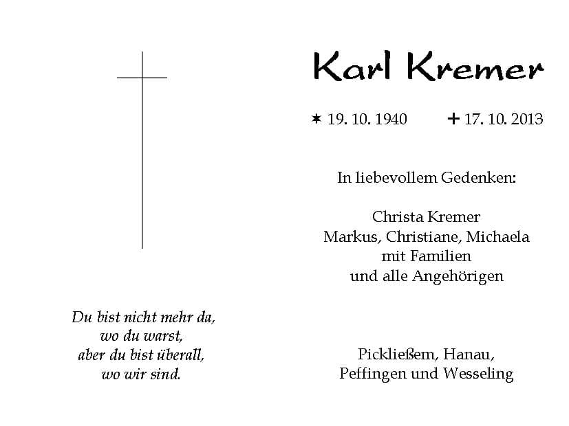 Herr Karl Kremer
