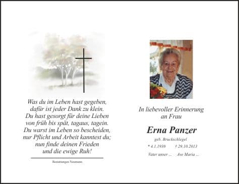 Frau Erna Panzer