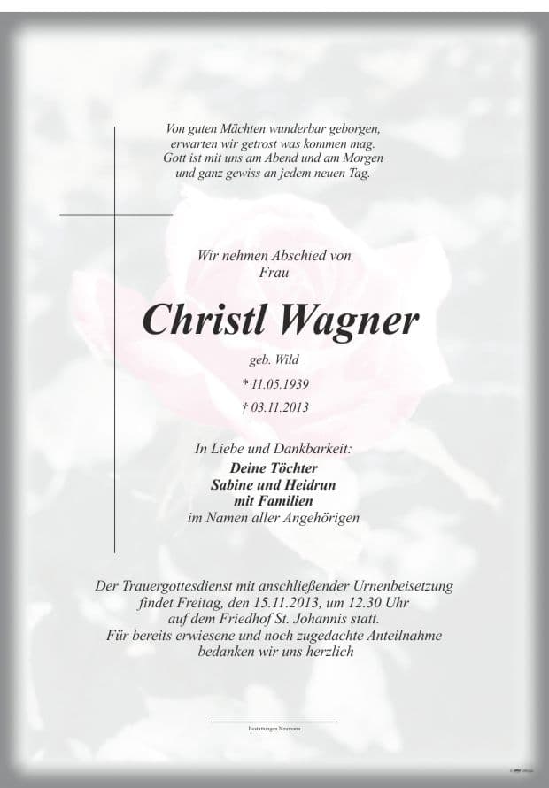 Frau Christl Wagner