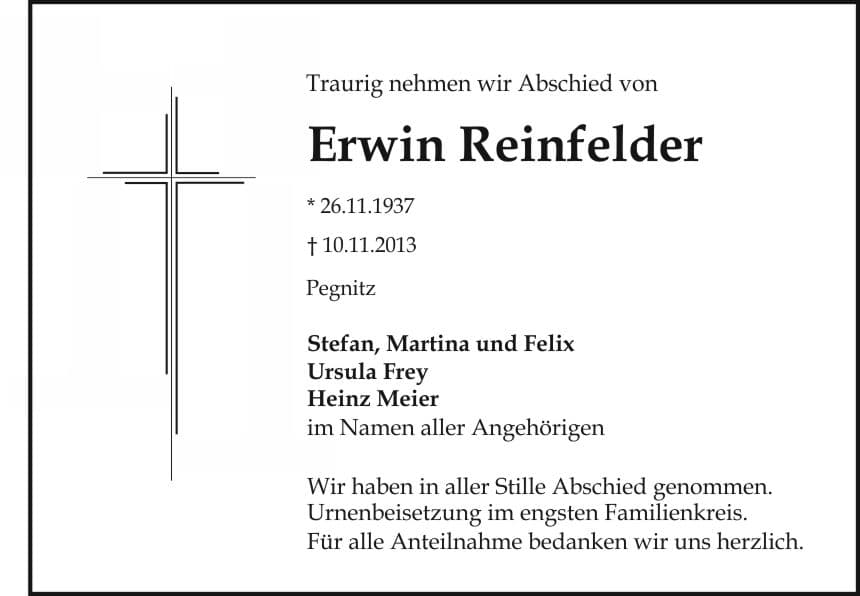 Herr Erwin Reinfelder
