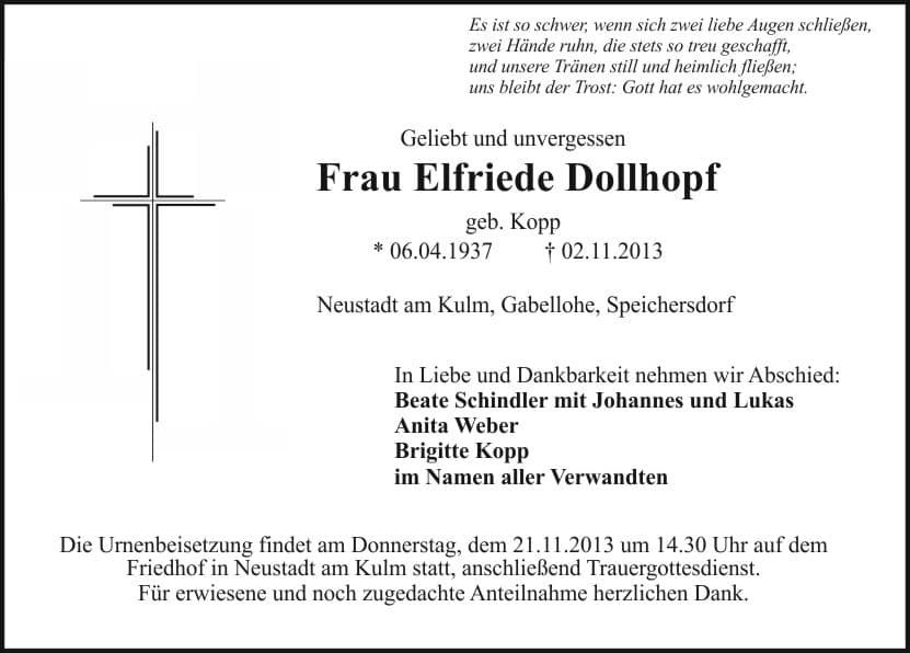 Frau Elfriede Dollhopf