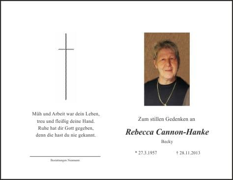 Frau Rebecca Cannon-Hanke
