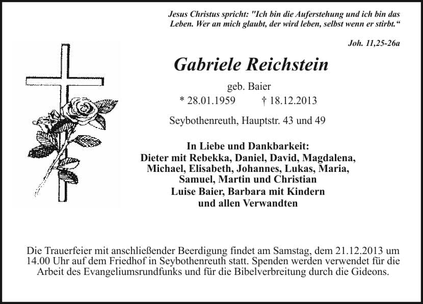 Frau Gabriele Reichstein