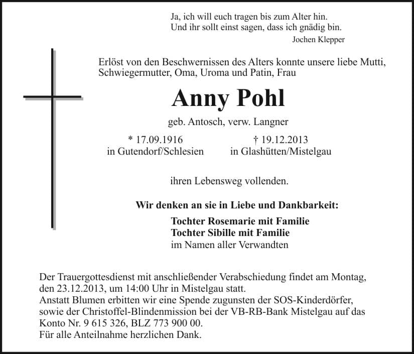 Frau Anny Pohl