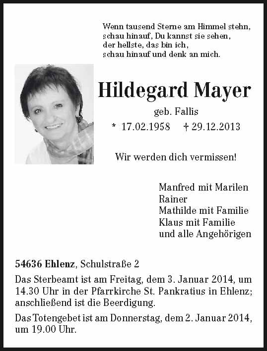 Frau Hildegard Mayer