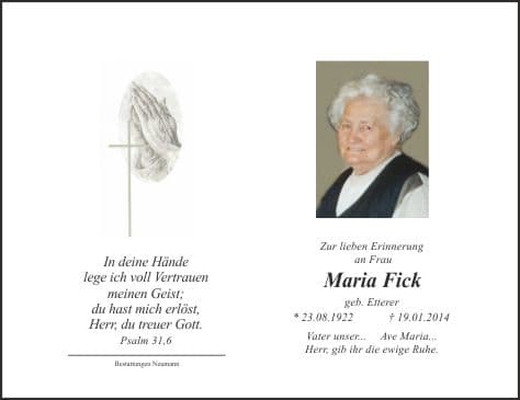Frau Maria Fick