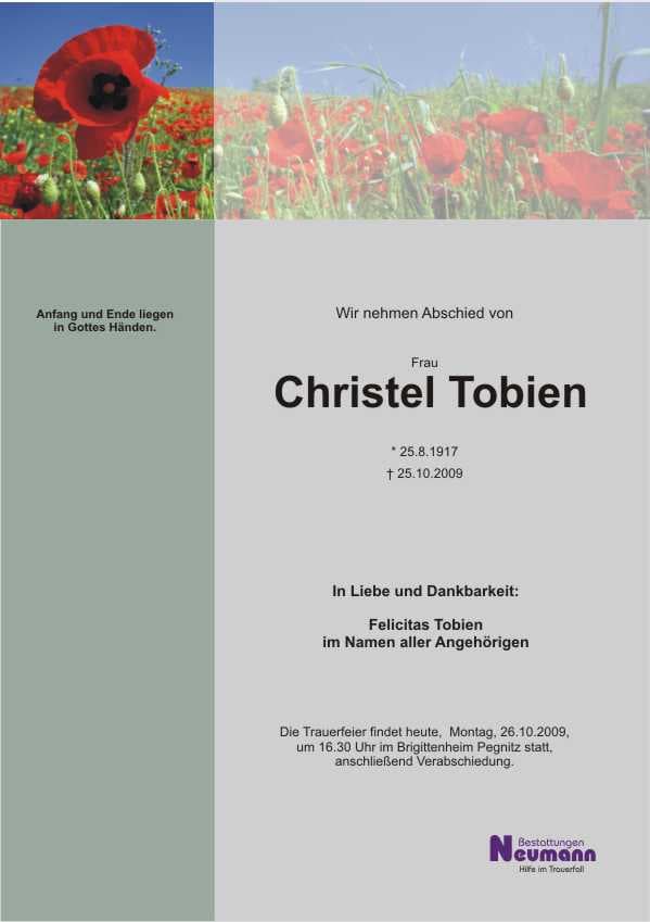 Frau Christel Tobien