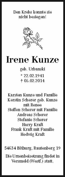 Frau Irene Kunze