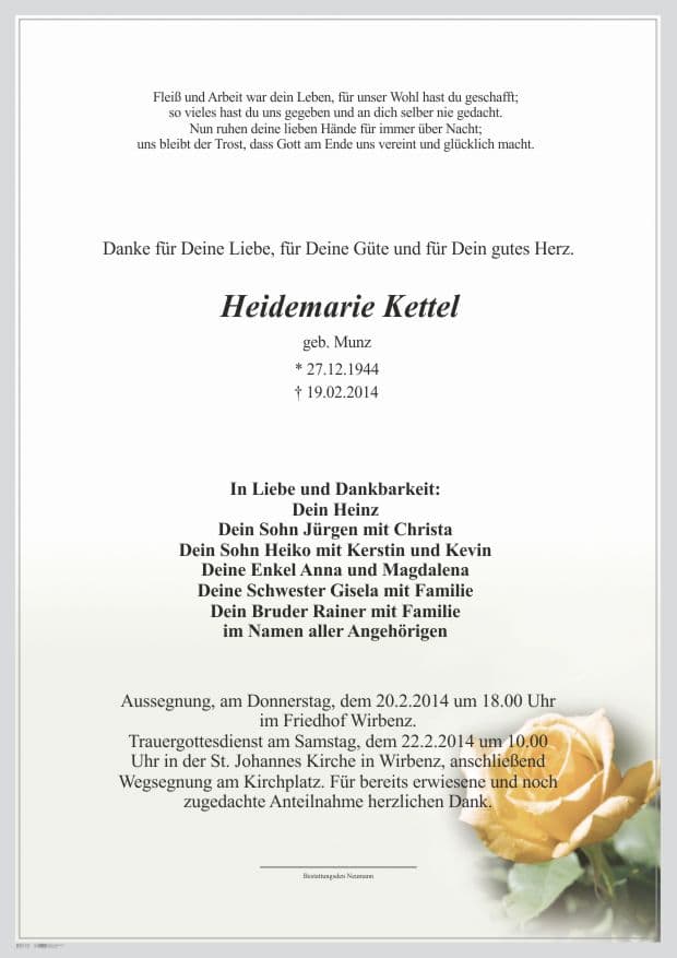 Frau Heidi Kettel