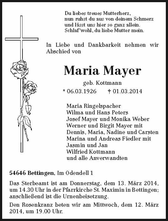 Frau Maria Mayer