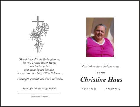 Frau Christine Haas