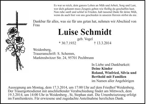 Frau Luise Schmidt