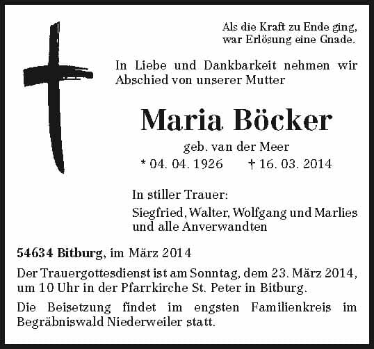 Frau Maria Böcker