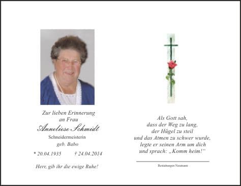 Frau Anneliese Schmidt