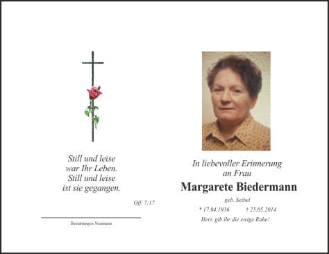 Frau Margarete Biedermann