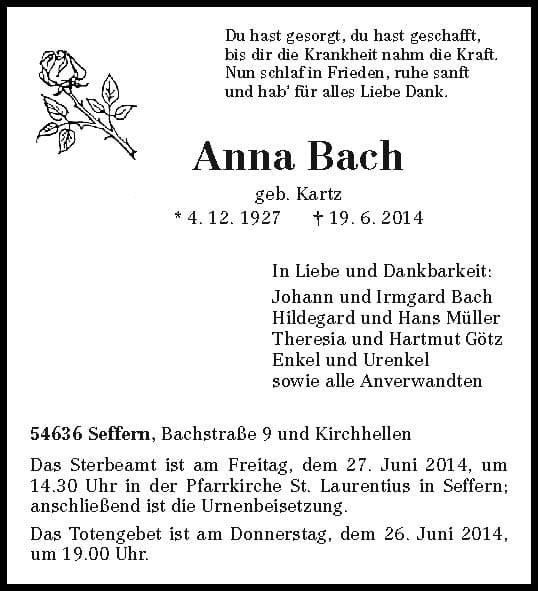 Frau Anna Bach