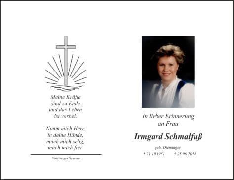 Frau Irmgard Schmalfuß