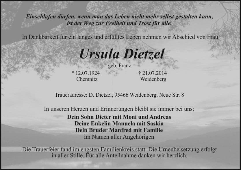 Frau Ursula Dietzel