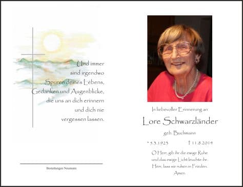 Frau Lore Schwarzländer