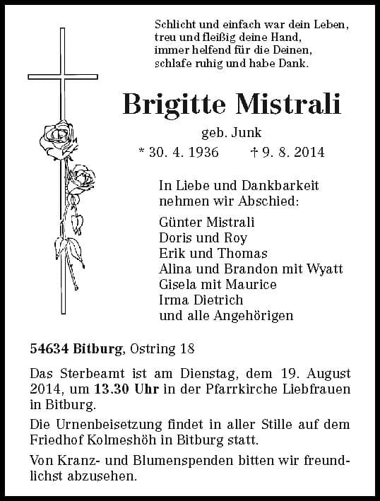 Frau Brigitte Mistrali