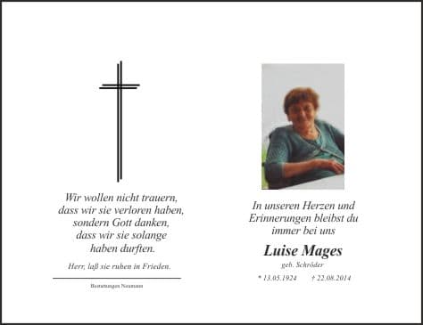 Frau Luise Mages
